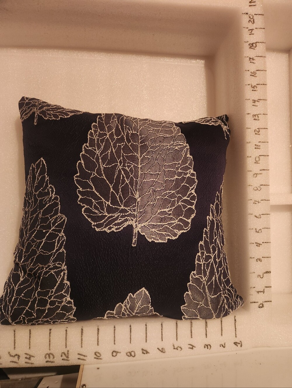 Navy Quilted Fabric Clutch with White Stitching